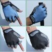 Cycling Shock Absorbing Anti-Slip Half-Finger Gloves, Size M (Black+Orange) - 3