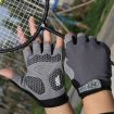 Cycling Shock Absorbing Anti-Slip Half-Finger Gloves, Size M (Grey) - 4