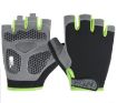 Cycling Shock Absorbing Anti-Slip Half-Finger Gloves, Size L (Black+Green) - 1
