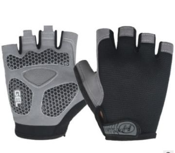 XL Black Cycling Shock Absorbing Anti-Slip Half-Finger Gloves for Fitness - 1