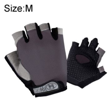 Unisex Fitness Gloves - Gym, Cycling, Yoga, Antiskid, Half Finger, M, Gray - 1