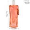 Ultralight 0.5L Foldable Silicone Water Bag - Hiking Camping Flask YELLOW - 5