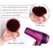 Wine Red Fur Ball Pompon Keychain - Artificial Rabbit Fur Key Ring - 2