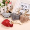 Purple Heart Keychain Leather Tassel Gold Key Holder Crystal Keyring Gift - 5