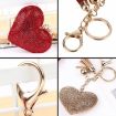 Black Heart Keychain with Leather Tassel and Gold Crystal Keyring Charm - 4