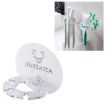 White Plastic Toothbrush Holder & Toothpaste Dispenser Storage - 1