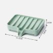 Blue Plastic Soap Dish Storage Box - Compact & Durable Design - 3