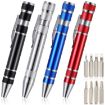 8 In 1 Multifunctional Mini Tool Pen Screwdriver Set - Black Aluminum - 2