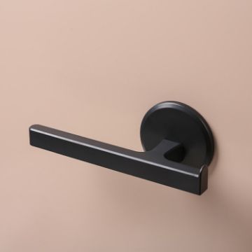 Black T-shaped Wall-mounted Bathroom Towel Rack Bar - 1
