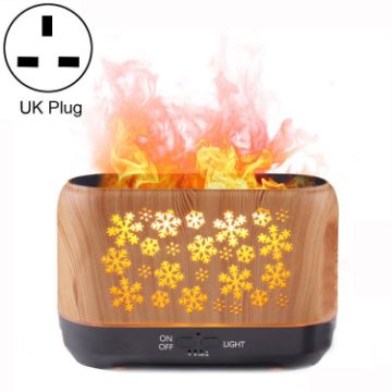 3D Simulation Flame Incense Humidifier, Light Wood Grain (UK Plug) - 1