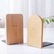 Round Anti-skid Wood Bookends Shelf Holder Stand - 6