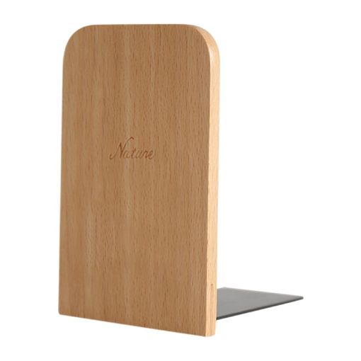 Anti-skid Square Wood Bookends Shelf Holder Stand - 1