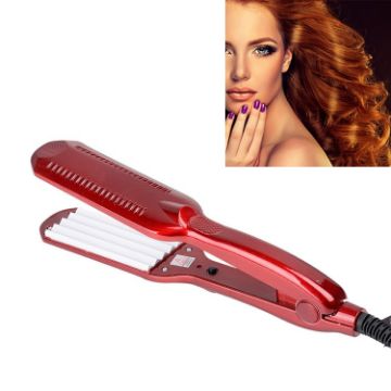 Professional 220V Ceramic Corrugated Curling Iron - Red - 1