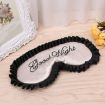 Beige Imitation Silk Satin Personalized Travel Sleep Mask Eye Cover - 3