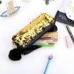 Reversible Sequin Pencil Case - Purple+Gold, Super Big School Supplies Gift - 5