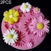 3D Flower Silicone Molds for Fondant Cake Candy Chocolate Baking (2 PCS) - 1