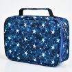 Large-Capacity Frosted Zipper Pencil Case - Blue Five-pointed Star - 1