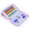 Square Two-Layer 35-Hole Sketch Colorful Lead Stationery Bag - Black - 6
