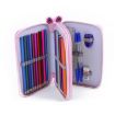 Square Two-Layer 35-Hole Stationery Bag - Rose Red Sketch Colorful Lead - 4
