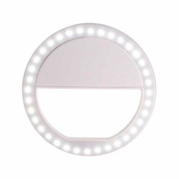 Ring-Shaped Mobile Phone Selfie Fill Light LED Flashlight - White - 1
