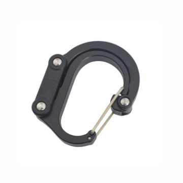 Multifunctional Aluminum Carabiner D-Type Quick-Hanging Buckle (Black) - 1