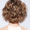 Ladies Short Curly Wig with Oblique Bangs - Fluffy Hair Headgear - 4