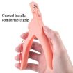 Blue U-Shaped Nail Scissors with Hood for DIY French Fake Nails - 4