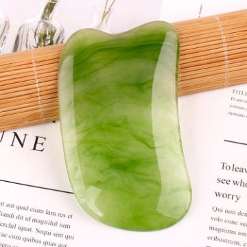 Emerald Green Resin Scraping Sheet Massage Facial Stick Acupuncture Pen - 1