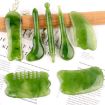 Emerald Green Resin Scraping Sheet Massage Facial Stick Acupuncture Pen - 2