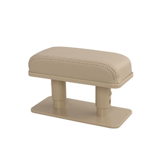 Universal Beige Leather Car Arm Handle Seat Elbow Tray Armrest Box - 1