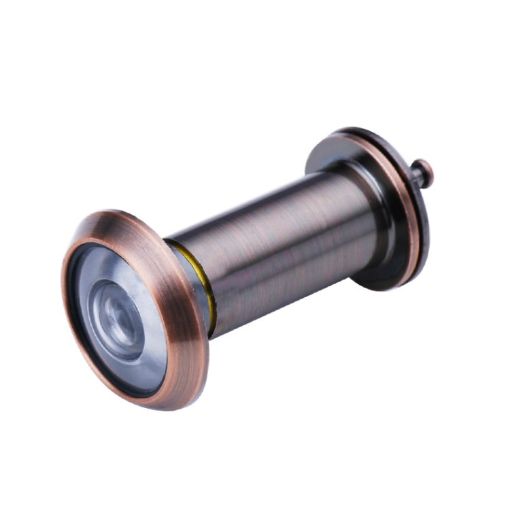 2 PCS Security Door Cat Eye HD Lens 200 Wide-Angle 16mm Red Bronze - 1