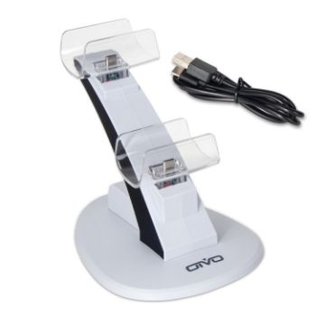 OIVO IV-P5234 Gamepad Charger for PS5 - Two-Seater Aircraft Design (White) - 1