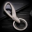 JOBON ZB-197 Chrome Car Keychain with Double Rings - Waist Hanging - 4