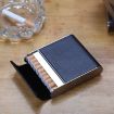 Men's Leather Cigarette Case with Magnetic Buckle - Brown/Apricot - 5