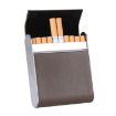 Gray Men Metal Fiber Leather Cigarette Case with Magnetic Buckle - 1