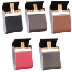 Gray Men Metal Fiber Leather Cigarette Case with Magnetic Buckle - 2