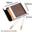 Gray Men Metal Fiber Leather Cigarette Case with Magnetic Buckle - 3