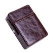 Men's Brown PU Leather Retro Lighter Cigarette Box - 1