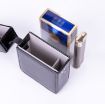 Men's Brown PU Leather Retro Lighter Cigarette Box - 4