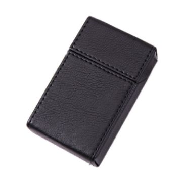 Black PU Leather Business Portable Cigarette Case - Compact & Stylish - 1