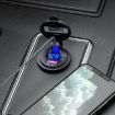 12V Car USB Charger with Voltage Display PD QC3.0 Socket Blue Light - 2