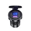 12V Car USB Charger with Voltage Display PD QC3.0 Socket Blue Light - 3