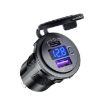 12V Car USB Charger with Voltage Display PD QC3.0 Socket Blue Light - 4