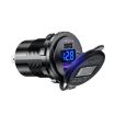 12V Car USB Charger with Voltage Display PD QC3.0 Socket Blue Light - 5