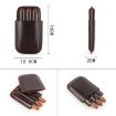 Portable Leather Cigar Humidor - Holds 3 Cigars, Brown, CF5003 - 3