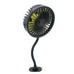 F408 Black Car Silicone Hose USB Fan - Multi-Angle Adjustable - 2
