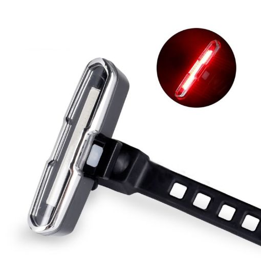 USB Charging Bicycle Tail Light - LED Warning Light for Night Riding - 1