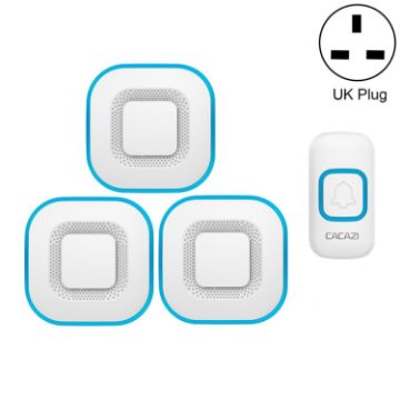 CACAZI V028F Wireless Music Doorbell, No Battery, UK Plug, White - 1