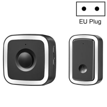 CACAZI A58 1 For 1 Smart Wireless Doorbell, EU Plug, Black Silver - 1