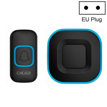 CACAZI V028F Wireless Music Doorbell, No Battery, EU Plug, Black - 1
